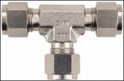 Stainless Steel SS 304 316 AISI Stamped Tees Twin Ferrule 